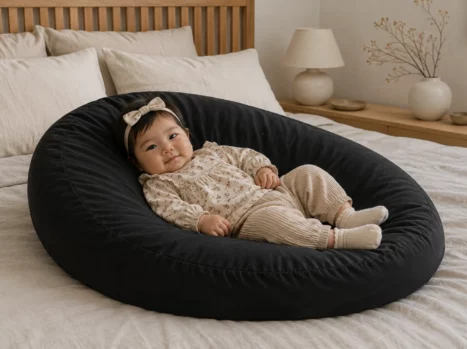 Baby relax hoes | Percale katoen - Charcoal black