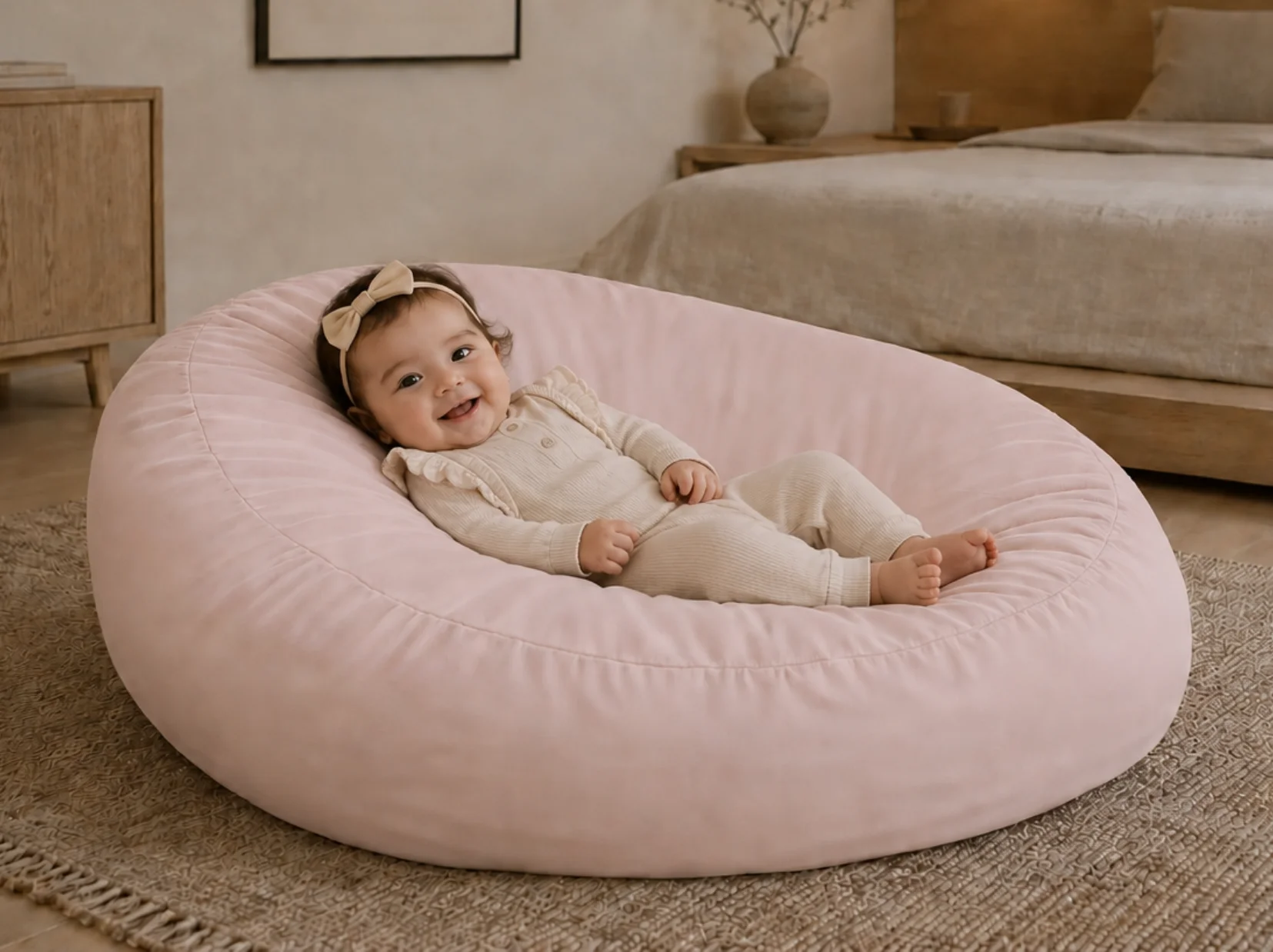 Baby relax hoes | Satijn katoen - Blush pink
