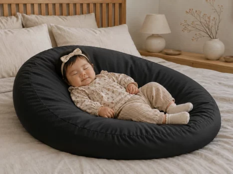 Baby relax hoes | Satijn katoen - Charcoal black