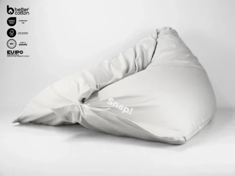 Bolsterkussensloop met ritssluiting | Satijn katoen - Misty grey