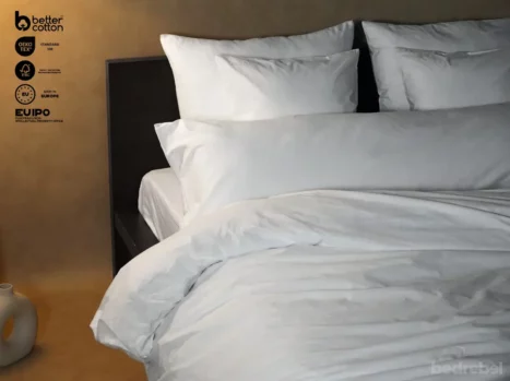 Dekbedovertrek met rits over drie zijden & dekbedclips | Percale katoen - Pure white