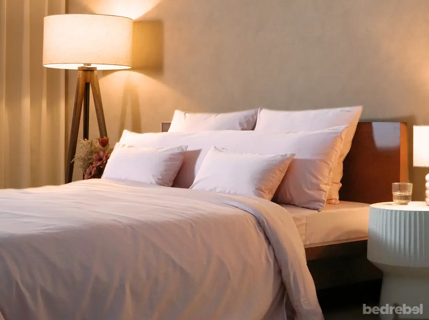 Dekbedovertrek met rits over onderzijde & dekbedclips | Satijn katoen - Blush pink