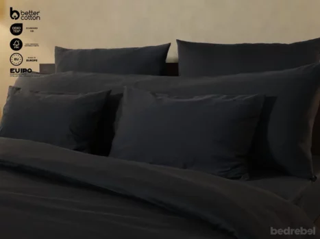 Sierkussensloop met ritssluiting | Percale katoen - Charcoal black