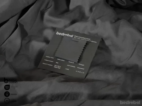 Sample | Satijn katoen - Charcoal black