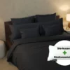 Sierkussen + sierkussensloop voordeelset | Satijn katoen - Charcoal black