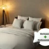 Sierkussen + sierkussensloop voordeelset | Satijn katoen - Ivory beige