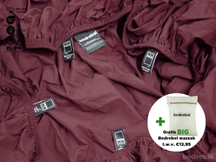Hoeslaken | Percale katoen - Merlot red