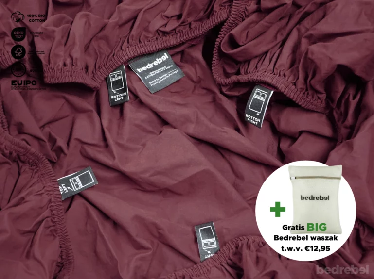 Hoeslaken | Percale katoen - Merlot red