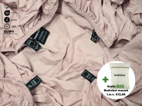 Hoeslaken met hoeklabels & side pockets | Satijn katoen - Blush pink