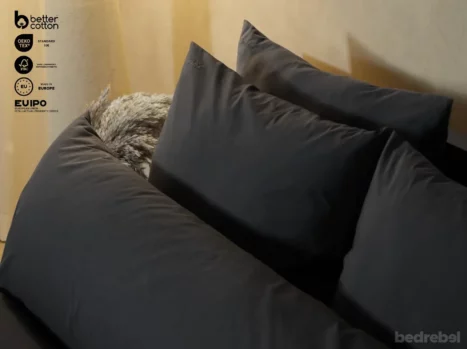 Kussensloop met ritssluiting | Percale katoen - Charcoal black