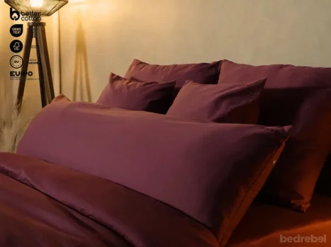 Bolsterkussensloop met ritssluiting | Satijn katoen - Merlot red