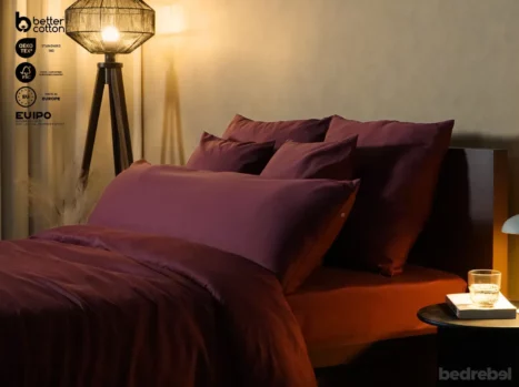 Kussensloop met ritssluiting | Satijn katoen - Merlot red