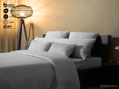 Kussensloop met ritssluiting | Satijn katoen - Misty grey