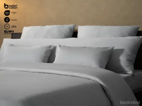 Sierkussensloop met ritssluiting | Satijn katoen - Misty grey