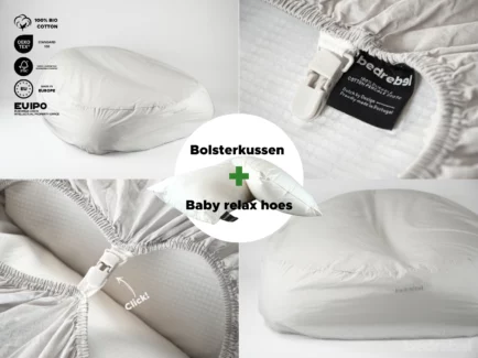 Baby relax hoes + Bolsterkussen | 40 x 160 - Percale katoen - Voordeel set
