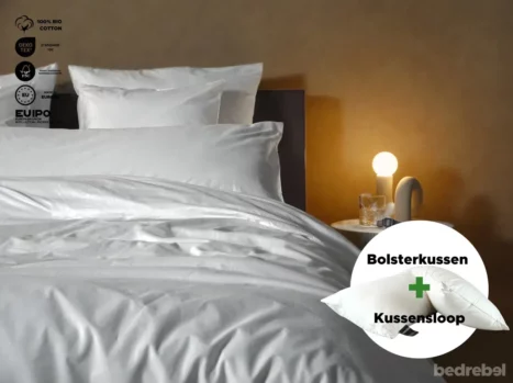 Bolsterkussen + kussensloop | 40 x 140 - Percale katoen - Voordeel set