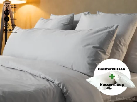 Bolsterkussen + kussensloop | 40 x 140 - Satijn katoen - Voordeel set