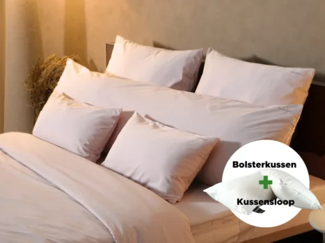 Bolsterkussen + kussensloop voordeelset | Percale katoen - Blush pink