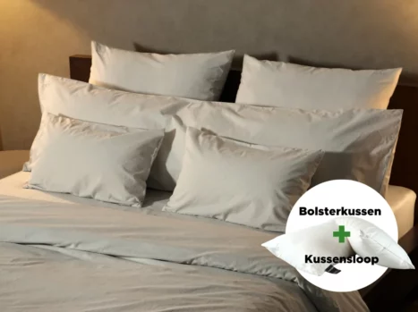Bolsterkussen + kussensloop voordeelset | Percale katoen - Ivory beige