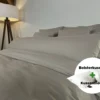 Bolsterkussen + kussensloop voordeelset | Percale katoen - Japandi taupe