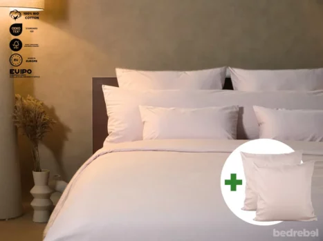 Dekbedovertrek set met rits over drie zijden & dekbedclips | Percale katoen - Blush pink - 2 persoons