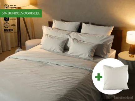 Dekbedovertrek set | Percale katoen - Ivory beige - 1 persoons