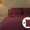 Dekbedovertrek set | Percale katoen - Merlot red - 1 persoons