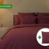 Dekbedovertrek set | Percale katoen - Merlot red - 1 persoons