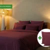 Dekbedovertrek set | Percale katoen - Merlot red - 2 persoons
