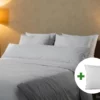 Dekbedovertrek set | Percale katoen - Misty grey - 1 persoons