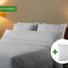 Dekbedovertrek set | Percale katoen - Misty grey - 1 persoons