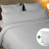 Dekbedovertrek set | Percale katoen - Misty grey - 2 persoons