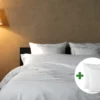 Dekbedovertrek set | Percale katoen - Pure white - 2 persoons