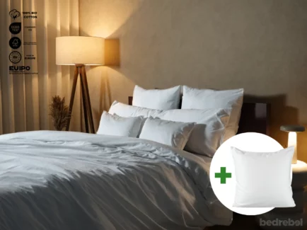 Dekbedovertrek set met rits over drie zijden & dekbedclips | Satijn katoen - Pure white - 1 persoons