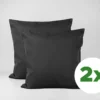 Kussensloop | Percale katoen - Charcoal black - Voordeel set