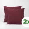 Kussensloop | Percale katoen - Merlot red - Voordeel set