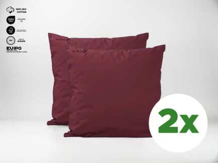 Kussensloop | Percale katoen - Merlot red - Voordeel set