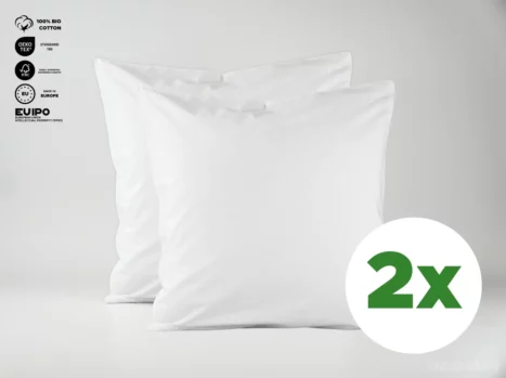 Kussensloop met ritssluiting | Percale katoen - Pure white - Voordeel set