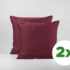 Kussensloop | Satijn katoen - Merlot red - Voordeel set