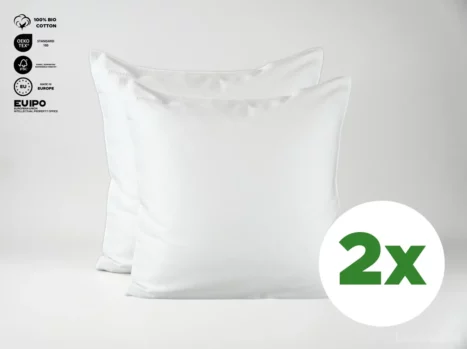 Kussensloop met ritssluiting | Satijn katoen - Pure white - Voordeel set