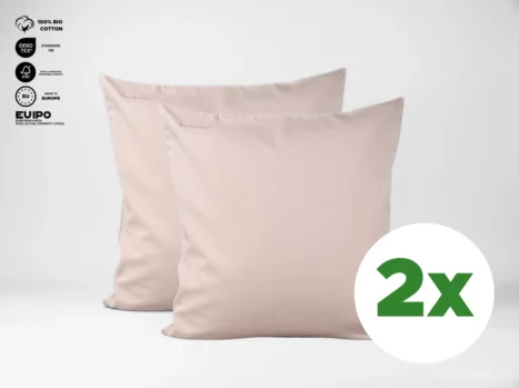 Kussensloop met ritssluiting | Percale katoen - Blush pink - Voordeel set