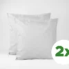 Kussensloop | Percale katoen - Misty grey - Voordeel set