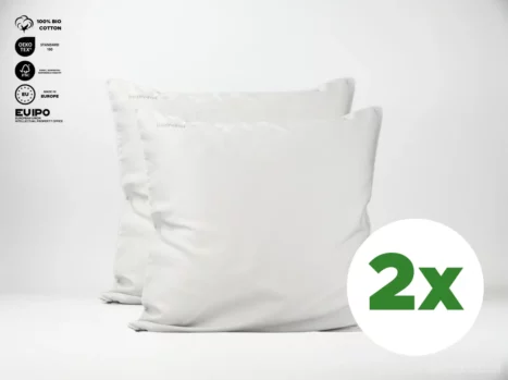 Kussensloop met ritssluiting | Satijn katoen - Misty grey - Voordeel set