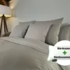 Sierkussen + sierkussensloop voordeelset | Percale katoen - Japandi taupe
