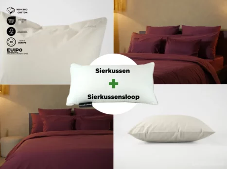 Sierkussen + sierkussensloop | 30x50 - Percale katoen - Voordeel set