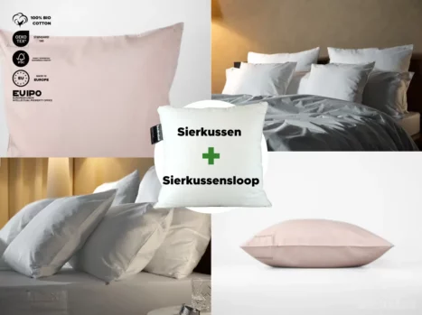 Sierkussen + sierkussensloop | 45x45 - Percale katoen - Voordeel set