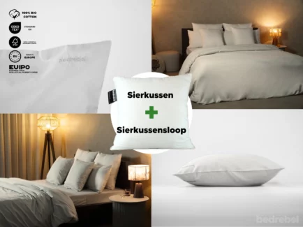 Sierkussen + sierkussensloop | 45x45 - Satijn katoen - Voordeel set