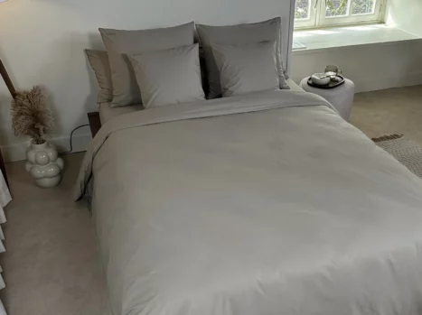 Alternative view of Sierkussensloop met ritssluiting | Percale katoen - Japandi taupe