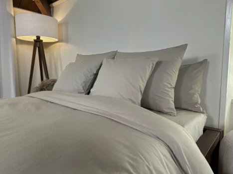 Kussensloop met ritssluiting | Percale katoen - Japandi taupe