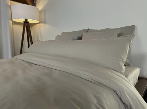 Bolsterkussensloop met ritssluiting | Percale katoen - Japandi taupe